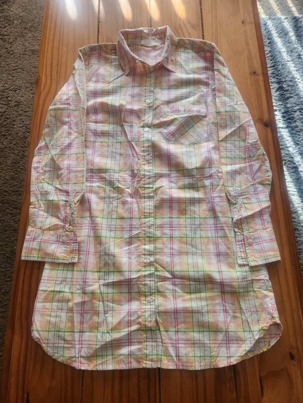 Victoria's Secret Plaid Sleep Shirt Multi Color Size Extra Small